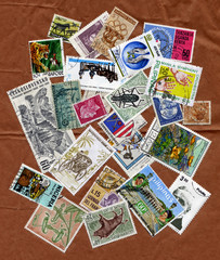 Different stamps collection