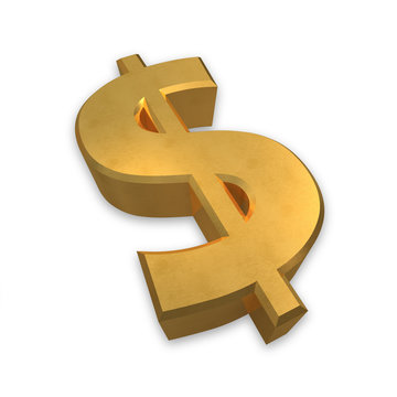 goldenes dollar symbol 3d