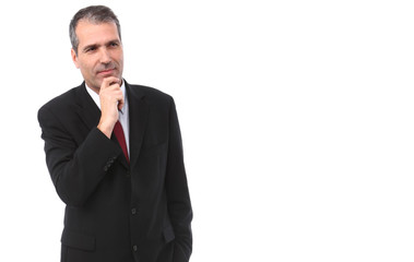 handsome thoughtful businessman