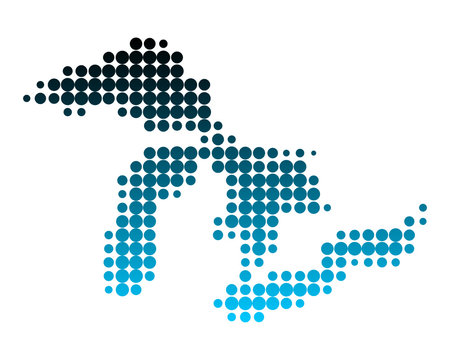 Karte der Gro&szlig;en Seen