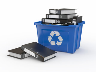 Folders in recycle bin. 3d