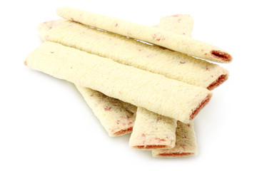 Puff cookies close-up on a white background