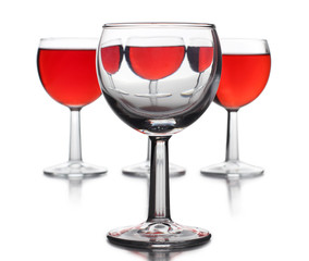 Red wine glasses