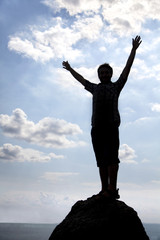 A Man on Top of a Moutain