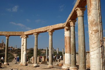 Fototapeta premium UNESCO World Heritage Site: The well-preserved Roman theater of Leptis Magna, Libya