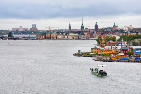 view on Gamla Stan and Beckholmen island in Stockholm