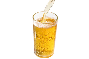 Round glass of beer