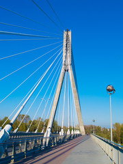 modern bridge Swietokrzyski, Warsaw , Poland