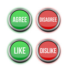 agree disagree like dislike buttons