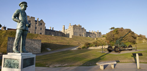 Bertram Ramsay Statue, Officers Mess and WW2 Artillery at Dover