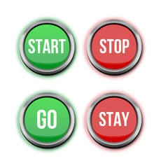 start stop go stay buttons