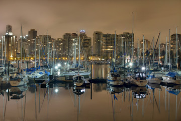 Marina along Stanley Park in Vancouver BC