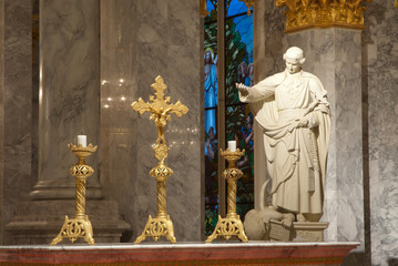 Crucifix Christian cross , Religious symbol of Christianity .