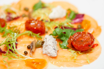 Salmon carpaccio