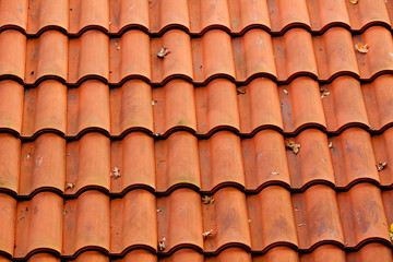 background of tiled red roof