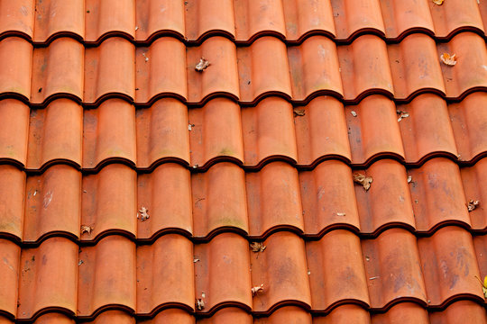 background of tiled red roof