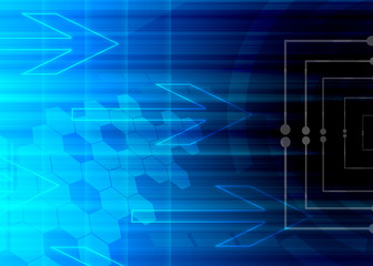 Naklejka premium Abstract technology blue and arrow background.