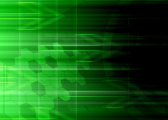 Abstract technology green and arrow background.