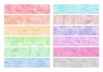 Colorful watercolor brush strokes for background.