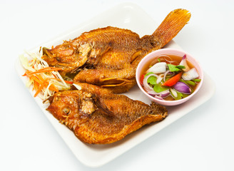 Fried snapper with chili sauce