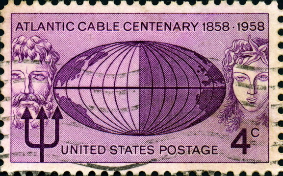 Atlantic Cable Centenary. 1858-1958. US Postage.