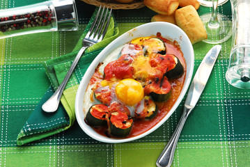 Calabacín y huevos