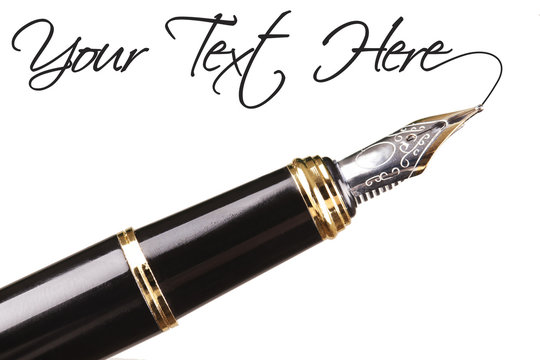 Golden pen closeup.