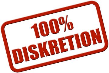 Stempel rot rel 100% DISKRETION