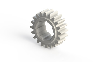 White single sprocket (3D computer generated gear)