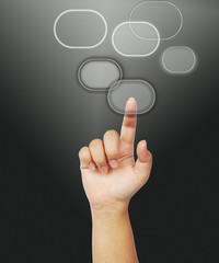 hand pushing a button