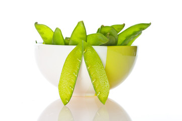 Fresh green pea pod