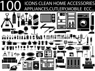 100 ICONS CLEAN HOME ACCESSORIES APPLIANCES,CUTLERY,MOBILE ECC
