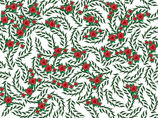 Background made from nature elements, flowers and leaves