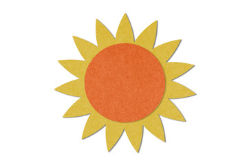 Weather Sun grunge  recycled papercraft stick.