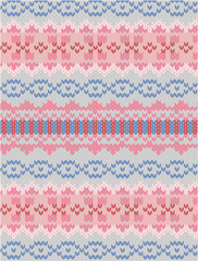 ジャガード柄　グレー×ピンク