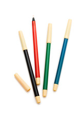 Felt-tip pens isolated on the white background