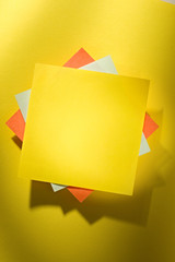 Stickers on the yellow background