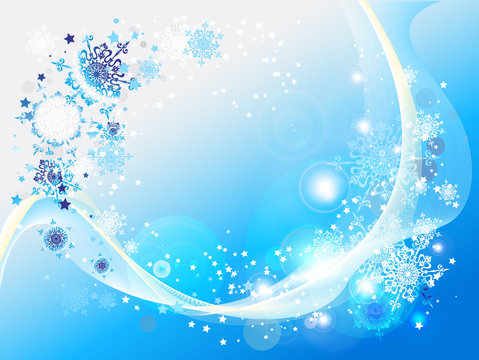 Blue abstract snow background