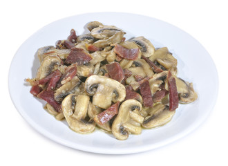 Champiñones con jamón.