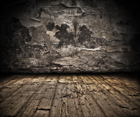 Grunge abandoned room