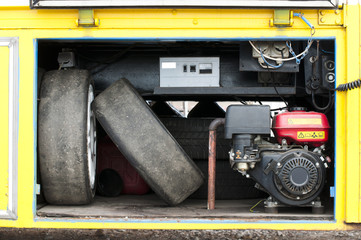 Obraz na płótnie Canvas Tires and compressor