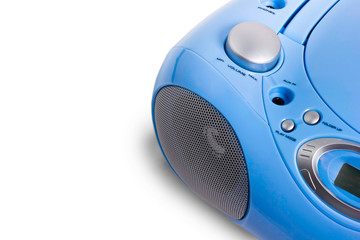 Fototapeta premium mp3 recorder blue on a white background