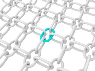 chain blue cross link. teamwork concept