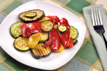 Grilled vegetables with olive oil