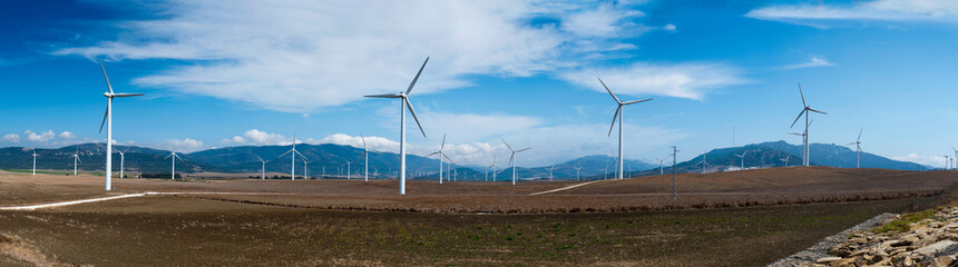 Windmills in summer landscape of Andalucia, Spain, Europe