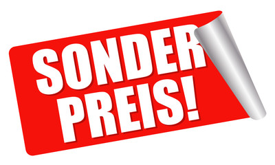 roter Aufkleber - Sonderpreis