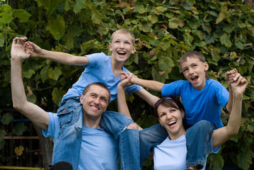 Fototapeta premium family play at nature