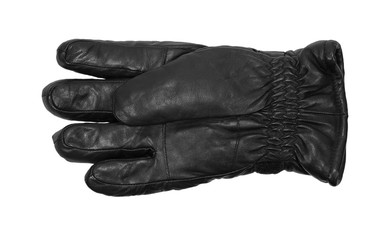 black leather gloves isolated on white background