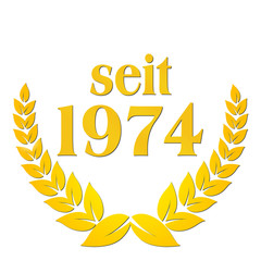 Obraz premium seit 1974 jubiläum lorbeerkranz lorbeer gold