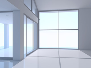 Fototapeta premium Interno vuoto con finestre